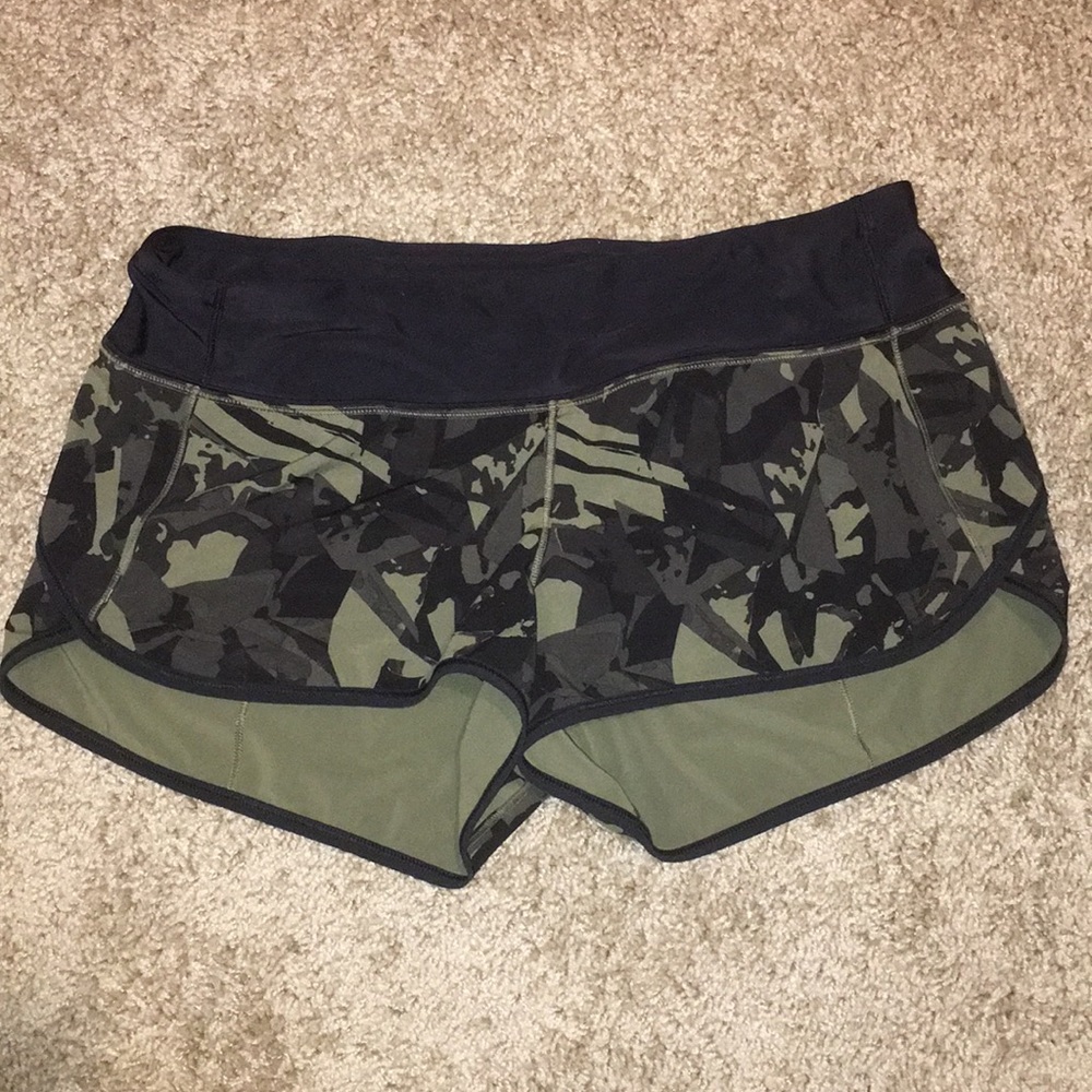 LuluLemon Camo Green Speed Shorts